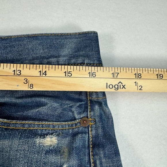 Rugby Ralph Lauren Jeans Size 27 Straight Leg Patch Work Distressed Vintage - Picture 9 of 16